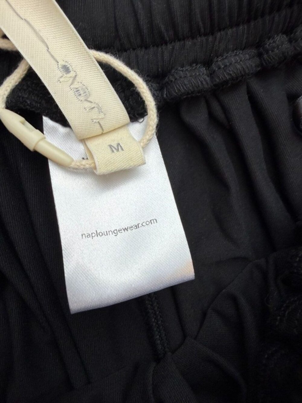 NWT Nap Loungewear Wide Leg Flowy Pants Modal Blend Black Medium Drawstring - Picture 4 of 9